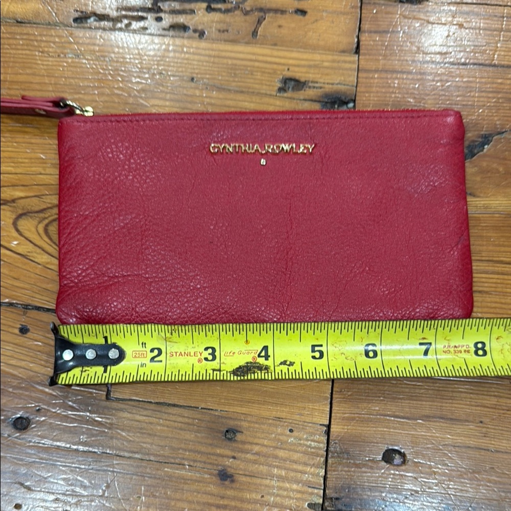 Cynthia Rowley Red Genuine Leather Wristlet Purse Wallet - Picture 3 of 11